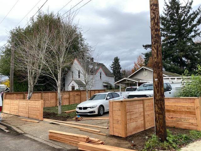 New fence installation after storm